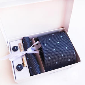 Conjunto de Corbata de Lujo Personalizada para Hombre, Corbata de Seda Estampada con Diseño Paisley Floral, Pañuelo de Bolsillo y Gemelos, Set de Regalo para Hombre - Product Image 5