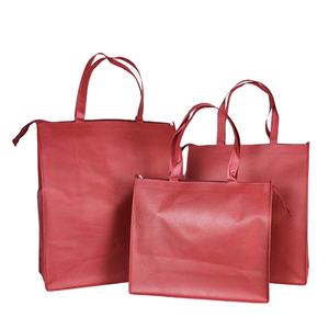 Polyester fourre-tout écologique promotionnel personnalisé jaune, sacs à provisions pliants non tissés avec poignée de mariage en PP/ - Product Image 4