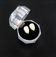 Dents de vampire avec adhésif, fausses dents d'horreur pour Halloween, accessoires de cosplay pour mascarade, décoration de fête, 13/15/17/19 mm