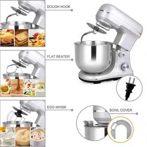 Robot culinaire électrique de cuisine domestique 5QT 300W en acier inoxydable 8 vitesses faible bruit sur socle/table petit mélangeur à pâte pour gâteaux énergie - Product Image 4