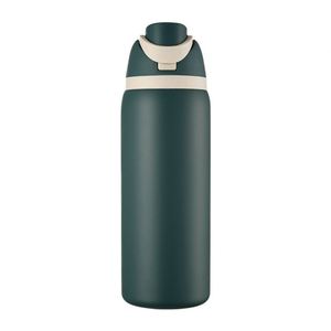 Factory Wholesale 32oz Double Walled Stainless Steel Eco-Friendly Portable Fruit Cup with Flip Lid & Handle - Product Image 4