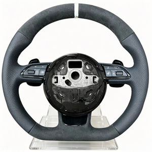 Volante Deportivo Personalizado Tipo D en Alcántara con Calefacción para <span class=keywords><strong>Audi</strong></span> A4 B8 A6 C7 TT SQ3 Q8 RS5 RS6, Accesorios Interiores para Automóviles - Product Image 1