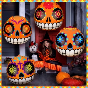 PVC Inflatable Pumpkin Sugar <b>Skull</b> Ball 24 Inch for Halloween Party Thanksgiving Yard Garden Lawn Outdoor <b>Decorations</b> - Product Image 6