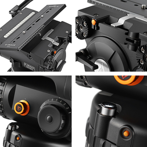 Kit trépied vidéo professionnel E-image Eg65 Pro robuste, charge maximale 65 kg avec base, équipement de photographie cinématographique, trépied robuste - Product Image 5
