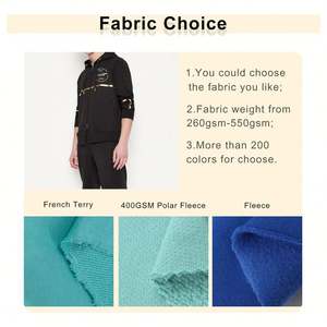 OEM pantalones cortos con logotipo personalizado de peso pesado bordado cremallera sudadera polar francés Terry pantalones cortos de corte suelto y Sudadera con capucha para hombre - Product Image 3