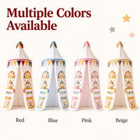 Moustiquaire de lit pour enfants 100% Coton, suspendue au plafond, avec guirlande de fanions imprimés colorés pour chambre d'enfant, 245 cm, portable et pliable