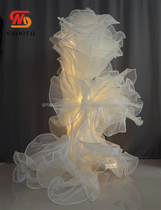 ผ้าออแกนซ่าฉากดอกไม้ทำมือฉากหลังแต่งงานที่ราบรื่นอุปกรณ์ประกอบฉากสำหรับการถ่ายภาพ - Product Image 6