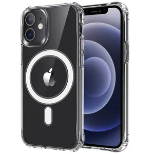 Iphone 12/ Iphone 12 Pro/ Iphone 12 ProMax用磁気カードバッグ磁気クリア電話ケース