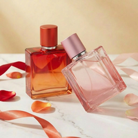 Flacons de parfum vides Anding Manufacturer, design haut de gamme rose, forme rectangulaire unique, 100 ml et 50 ml, Botella De Perfume