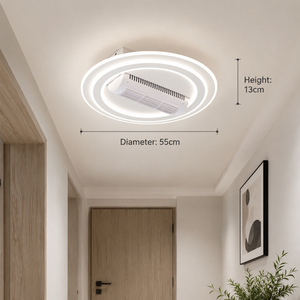 Ventilateur de plafond moderne décoratif d'intérieur en acrylique avec télécommande, 6 vitesses, variateur d'intensité, 3 températures de couleur, pour chambre et salon - Product Image 4