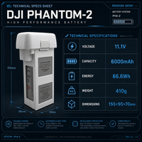 بطارية طيران ذكية 11.1 فولت 6000 مللي أمبير في الساعة PHA-2 بديلة لطائرة DJI Phantom 2 Vision Plus بدون طيار، حزمة بطارية ليثيوم بوليمر عالية السعة