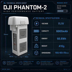 แบตเตอรี่อัจฉริยะ 11.1V 6000mAh PHA-<span class=keywords><strong>2</strong></span> สำหรับเปลี่ยนใช้กับโดรน DJI <span class=keywords><strong>Phantom</strong></span> <span class=keywords><strong>2</strong></span> <span class=keywords><strong>Vision</strong></span> Plus แบตเตอรี่ลิเธียมโพลิเมอร์ความจุสูง - Product Image 6
