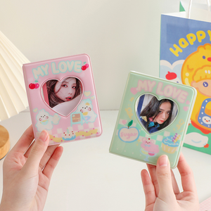 3 pulgadas 1 bolsillo Binder Macaroon Photocard Holder Kpop PU cuero foto tarjeta recoger libro álbum de fotos - Product Image 4