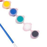 Ensemble de peinture acrylique artisanale 6 couleurs avec pinceau, mini pot connecté de 10 cm, pigment acrylique pour loisirs créatifs et fournitures artistiques