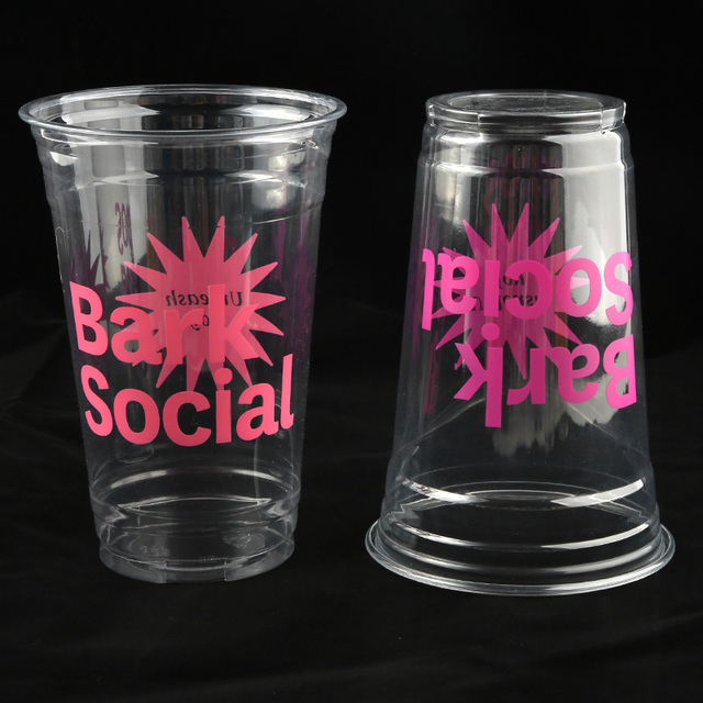 Custom Printed Logo 16oz Lid Cold Disposable PET Plastic Cups for Coffee Juice Boba Tea Water-Clear Custom Color Wholesale Drink