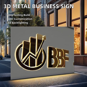 Letrero Metálico 3D Personalizado <span class=keywords><strong>con</strong></span> <span class=keywords><strong>Letras</strong></span> Doradas, Retroiluminado <span class=keywords><strong>con</strong></span> LED para Exteriores, Publicidad <span class=keywords><strong>con</strong></span> Tiras LED para Edificios, Logotipo de Empresa - Product Image 2