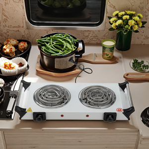 Estufa Eléctrica Ajustable <span class=keywords><strong>de</strong></span> Doble Tubo <span class=keywords><strong>de</strong></span> 1500W, Placa Calefactora Pequeña Multifuncional para Acampar al Aire Libre, para Hervir Té y Café - Product Image 4