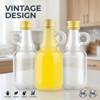 Solent 40ml 60ml glazen sapfles met ringgreep, glazen fles voor siroop en dranken, groothandel fabriek producent