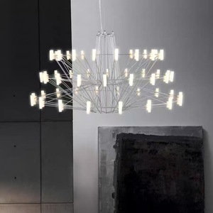 Modern Minimalist Chandelier Gold Round LED E27 Switch Control Living Room Loft Hotel <b>Decorative</b> <b>Lighting</b> Fixture - Product Image 4