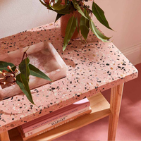 Panneau intérieur en ciment terrazzo préfabriqué perforé sur mesure, couleur rose, haute résistance à la compression 40 MPa