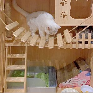 Structure d'escalade pour chat en bambou moderne avec design écologique, pont à marches DIY pour usage intérieur et extérieur - Product Image 5
