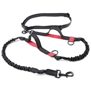 Guinzaglio da corsa per cani Bungee con doppio manico riflettente in Nylon Bungee Free con cintura regolabile in vita - Product Image 3