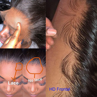 Vente en Gros de Frontal en Dentelle HD Transparente Vierge de Vison 13x6, Closure de Cheveux 100% Humains