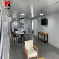 Maisons extensibles préfabriquées de haute qualité à 2 chambres à coucher, à l'épreuve des ouragans, maisons en conteneur à double aile, terrasse pour application dans la salle de bain
