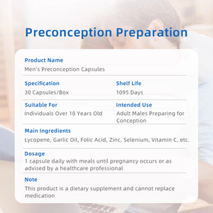 Chất lượng cao nam chuẩn bị mang thai nam khả năng sinh sản viên nang Axit Folic + Lycopene viên nang thực vật chiết xuất chiết xuất thảo dược - Product Image 6