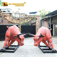 MY DINO Animaux Animatroniques de Combat Red Bulls pour Parcs d'Attractions à Vendre