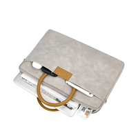 Sac d'ordinateur portable de style classique pour hommes et femmes, sac pour ordinateur portable en cuir PU avec poignée et fermeture, tailles 13-16 pouces