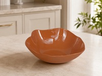 Grand saladier en argile violette Lotus 25,4 cm, en grès Zisha émaillé, bol de service en céramique mate
