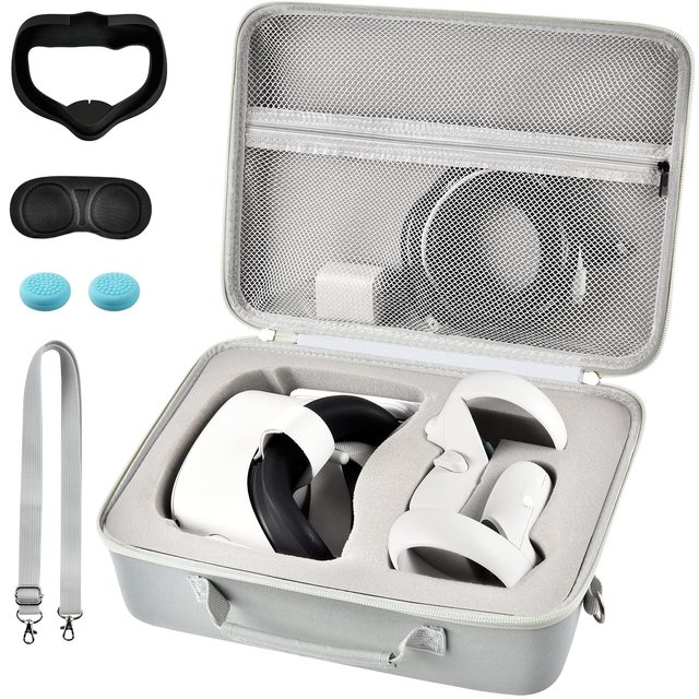 Factory Wholesale Custom Portable Waterproof Storage Bag Cover for VR Touch Controllers & Gaming Headset-White Travel Case