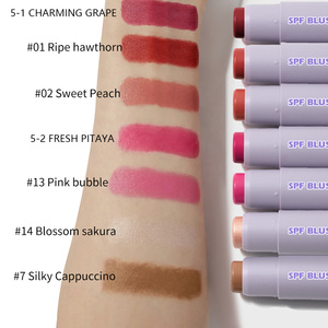Fard à joues pour visage et Contour personnalisé, Tube violet végétalien imperméable à l'eau et bâton de Contour personnalisable à haute Pigment, fard à joues crème de marque privée - Product Image 3