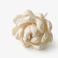 Fleur de lotus en bois de Sola de 8 cm, naturelle, faite à la main, séchée, décoration d'intérieur écologique pour la remise des diplômes, la fête des pères, la fête des mères, Noël