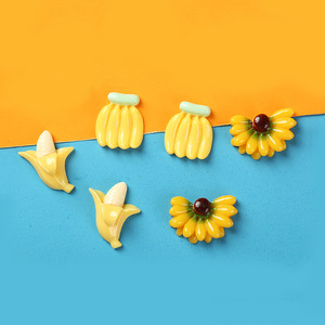 Materiale in resina a forma di mazzo di banane per fai da te, simulazione crema, per decorazione cover cellulari, applicazione di diamanti, accessori per capelli, orecchini, con rivestimento a polvere - Product Image 3