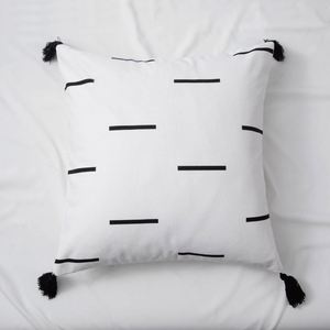 Bohemian Ethnic Style Solid Cotton Knitted Patchwork Lumbar Cushion-Modern Minimalist Pillow Cover <b>for</b> <b>Bed</b> and Sofa <b>Backrest</b> - Product Image 4