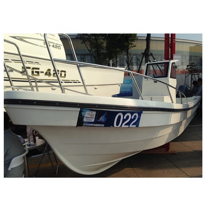 Grandsea 26ft Sailing Yacht FRP Long Fishing Panga Boat with Outboard Engine Fiberglass Hull for Passenger Vessels