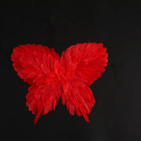 Halloween Fantaisie Blanc Noir Rouge Grande Fée Plume Papillon Ailes D'ange Pour La Décoration De Fête