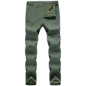 Pantalon tactique imperméable doublé polaire Softshell chaud pour activités de plein air, randonnée, alpinisme, ski, unisexe, taille mi-haute - Product Image 1