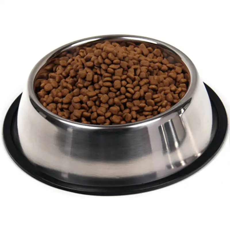 Ingrosso cane in acciaio ciotole cane alimentazione ciotole cane con Base di gomma alimentatore e ciotole di acqua