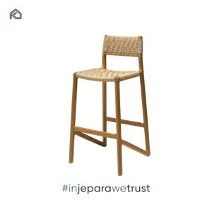 Ana <b>Bar</b> Chair Teak wood <b>bar</b> chair with synthetic rattan accents offering light comfort and modern casual style - Product Image 5