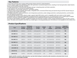 Contrôleur de vitesse électronique sans balais 65A ESC SBEC G2 3-6S Lipo avec BEC 6V/8A XT60 programmable pour drones FPV à aile fixe RC - Product Image 6