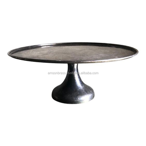 Soportes de pastel de Metal de aluminio de calidad de fábrica, lo mejor para decoración de restaurante y decoración de Hotel, soporte para servir con acabado de esmalte amarillo - Product Image 4