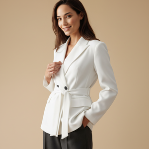 <span class=keywords><strong>Blazer</strong></span> Elegante da <span class=keywords><strong>Donna</strong></span> in Velluto Tinta Unita, Antirughe, Monopetto, a Maniche Lunghe, Vestibilità Aderente, <span class=keywords><strong>con</strong></span> Chiusura, per Ufficio e Casual - Product Image 1