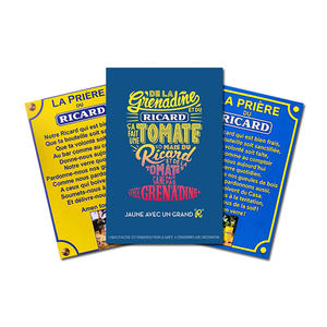 Nouvelle conception, motifs de la série <span class=keywords><strong>RICARD</strong></span>, impression murale en métal, art mural pour bar, café et restaurant, affiche en métal, panneau métallique personnalisé - Product Image 1