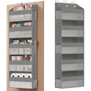 Over The Door Organizer 5 Tier Hanging Storage <b>Shelf</b> Foldable Transparent Closet Storage Rack For Behind Doors And - Product Image 1
