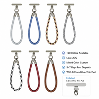 Ensemble de bracelets de téléphone tressés avec languette métallique de 0,2 mm, compatibles avec toutes les coques, bracelet de téléphone, cadeau pour femmes et hommes, couleurs personnalisées