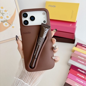 Étui de téléphone en silicone pour filles, porte-gloss à lèvres, étui de téléphone portable pour <span class=keywords><strong>iPhone</strong></span> 15 14 16 17 Pro Max - Product Image 3