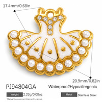 Breloques porte-clés Manna en acier inoxydable émaillé rose, pendentif cœur mignon, sans plomb, assorti pour collier et bracelet